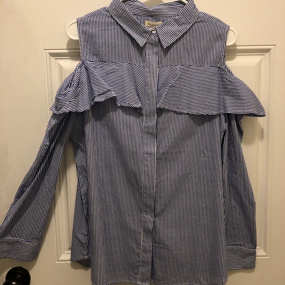 Button up stripe long sleeve